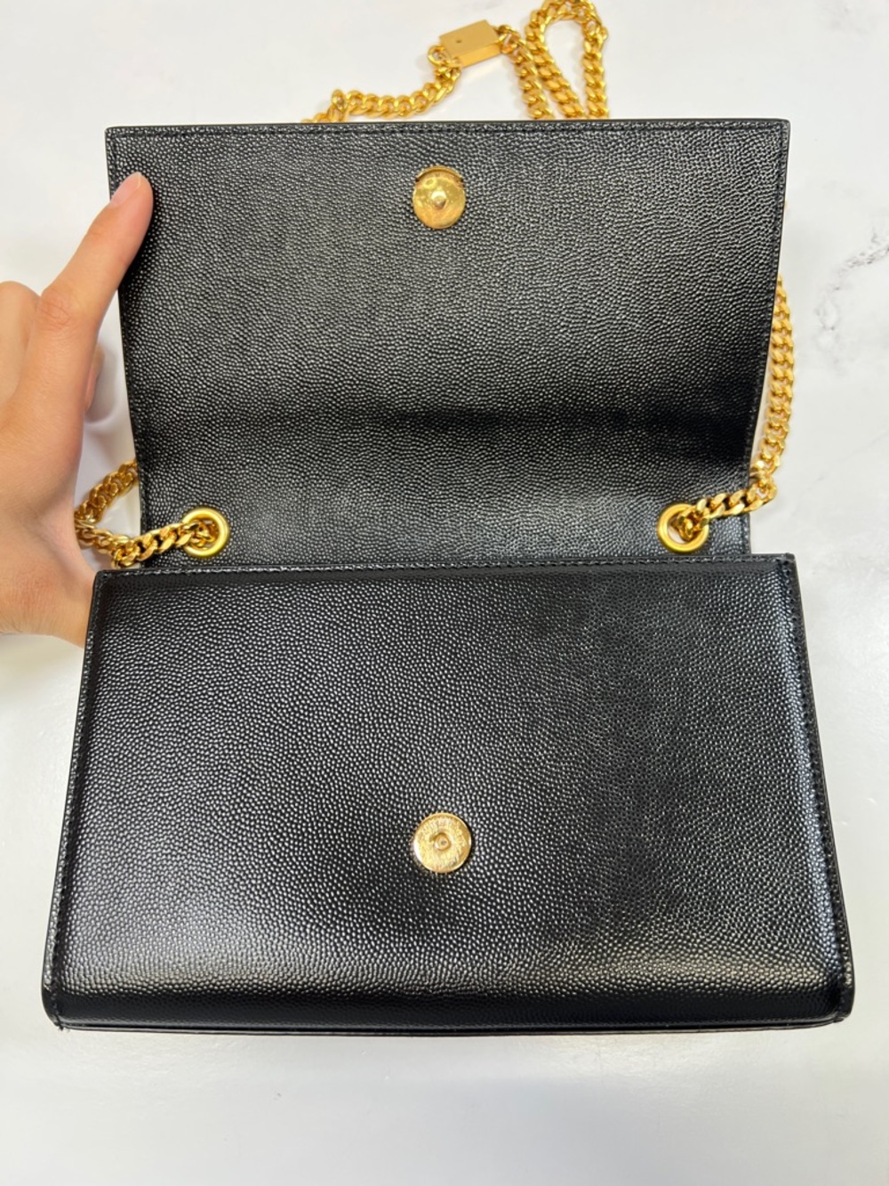 YSL Yves Saint Laurent Pebbled Leather Small Kate Shoulder Bag Crossbody Purse - Picture 5 of 8